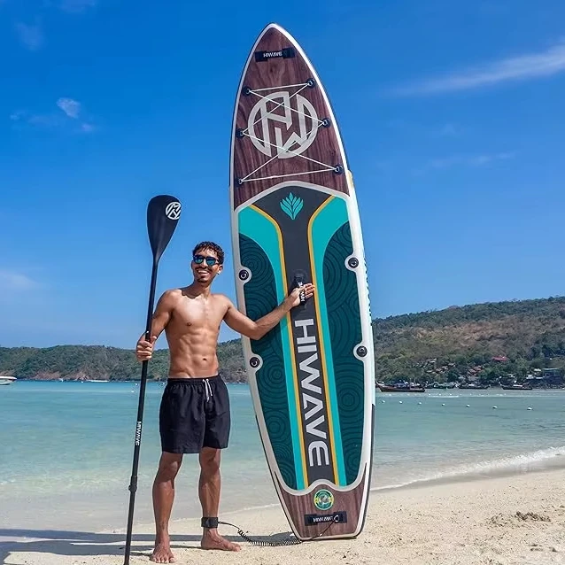 Ization 11'*34''*6'' Wooden Surf Board Inflatable Stand Up Paddle Board Supboard ISUP Fishing Board With Kayak Seat
Ization 11'*34''*6'' Wooden Surf Board Inflatable Stand Up Paddle Board Supboard ISUP Fishing Board With Kayak Seat