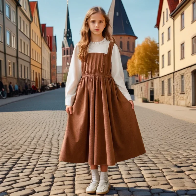 Teenage School Girls Dress Fake Two-piece Long Sleeve Corduroy Princess Dresses for Kids Spring Autumn Casual Children Clothes
Teenage School Girls Dress Fake Two-piece Long Sleeve Corduroy Princess Dresses for Kids Spring Autumn Casual Children Clothes