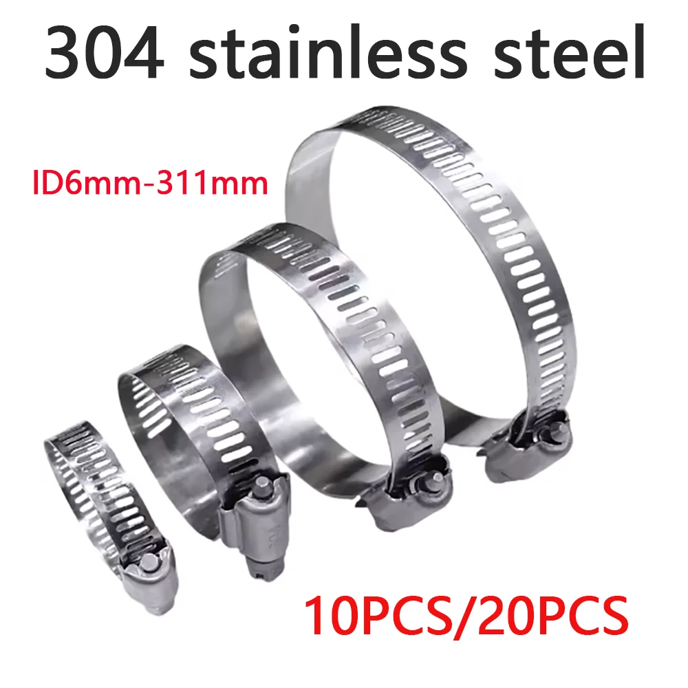 10/20pcs Hose Clips Pipe Clamps 6mm-311mm Stainless Steel Hoop Clamp Hose 304 Stainless Steel Automotive Pipes Clip Fixed Tool
10/20pcs Hose Clips Pipe Clamps 6mm-311mm Stainless Steel Hoop Clamp Hose 304 Stainless Steel Automotive Pipes Clip Fixed Tool