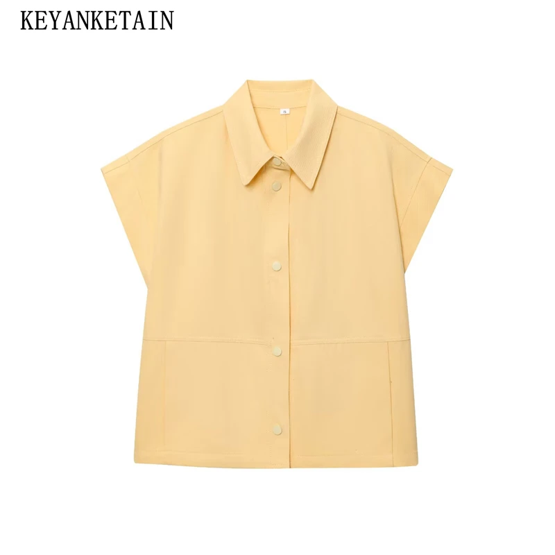 KEYANKETIAN 2025 Leisure style Summer New Women's Short Sleeve Shirt polo collar Single Breasted Oversize Loose Blouses Top
KEYANKETIAN 2025 Leisure style Summer New Women's Short Sleeve Shirt polo collar Single Breasted Oversize Loose Blouses Top