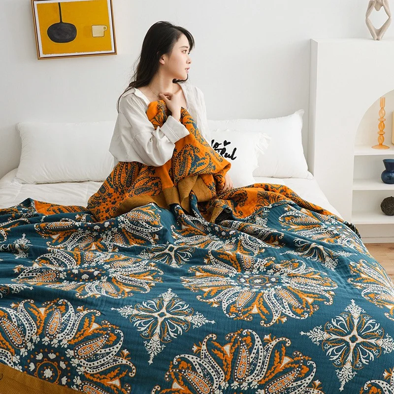 Gauzed Cotton Adult Bedding Blanket Bedspread Summer Sleeping Blanket For Bed Soft Travel Blanket Home Textile 150x200cm
Gauzed Cotton Adult Bedding Blanket Bedspread Summer Sleeping Blanket For Bed Soft Travel Blanket Home Textile 150x200cm