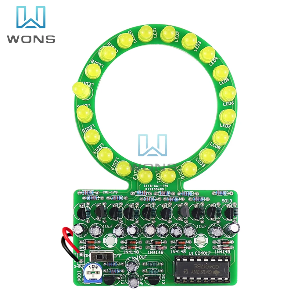 Ring-shaped gradient LED water light kit CD4017 rotating cycle light DIY practical training pieces electronic welding assembly
Ring-shaped gradient LED water light kit CD4017 rotating cycle light DIY practical training pieces electronic welding assembly