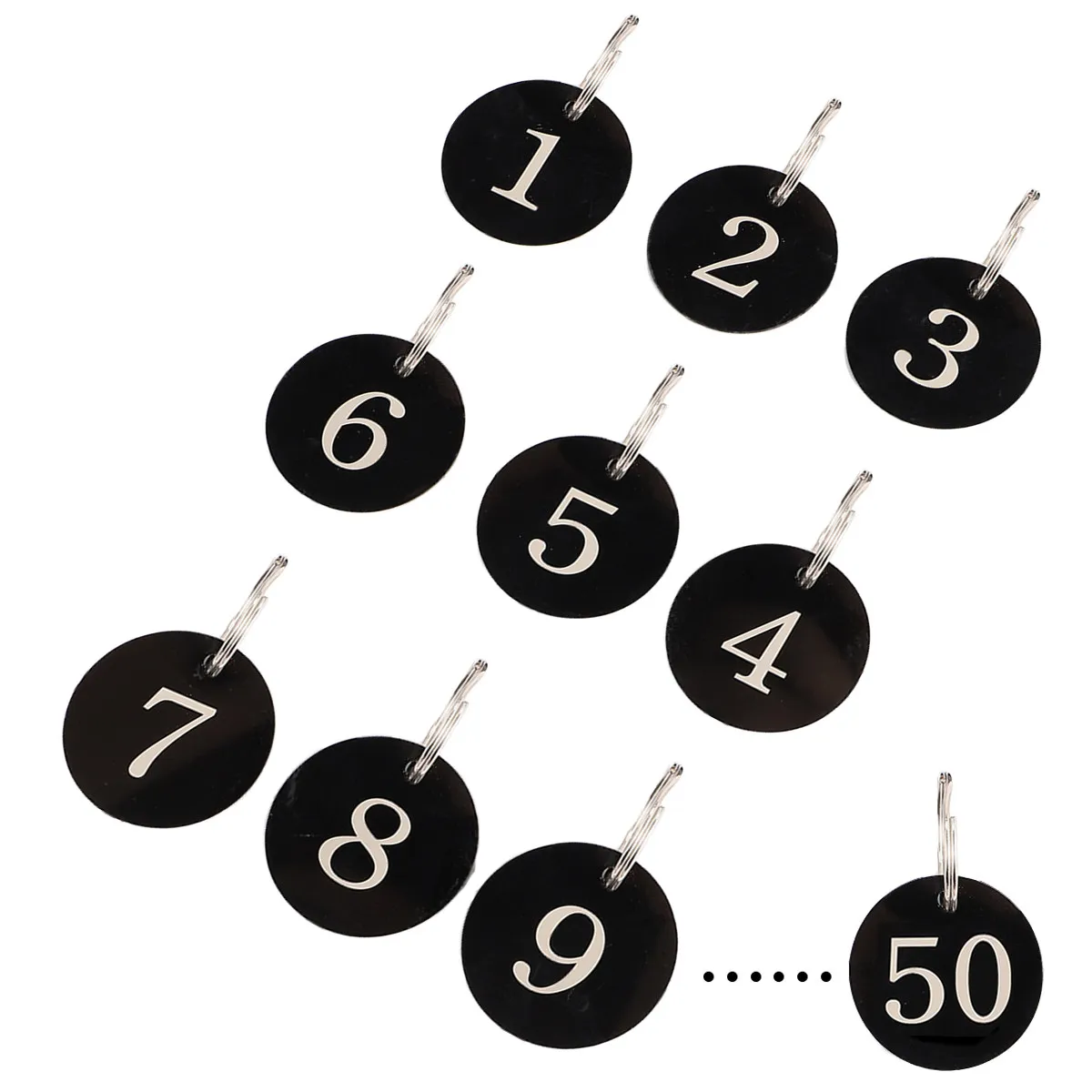 50Pcs Round Acrylic Number Tag Rings Hollow Key Tags for Hotel Numbering System Restaurant Queue Management Supermarket Counter
50Pcs Round Acrylic Number Tag Rings Hollow Key Tags for Hotel Numbering System Restaurant Queue Management Supermarket Counter