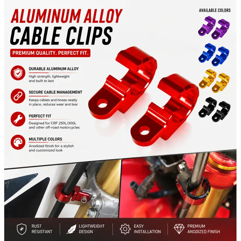 Motorcycle Cable Clamp Alloy Wire Holder Universal Fit
Motorcycle Cable Clamp Alloy Wire Holder Universal Fit