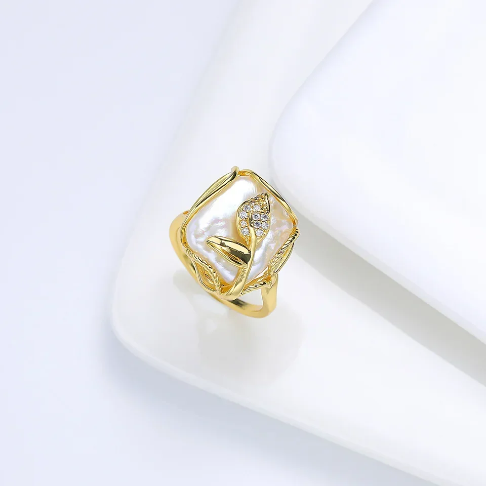 Dainashi 14-15mm Baroque Square Natural Freshwater Pearl Rings for Women Vintage Open Adjustable Rings Jewelry Gift Wholesale
Dainashi 14-15mm Baroque Square Natural Freshwater Pearl Rings for Women Vintage Open Adjustable Rings Jewelry Gift Wholesale