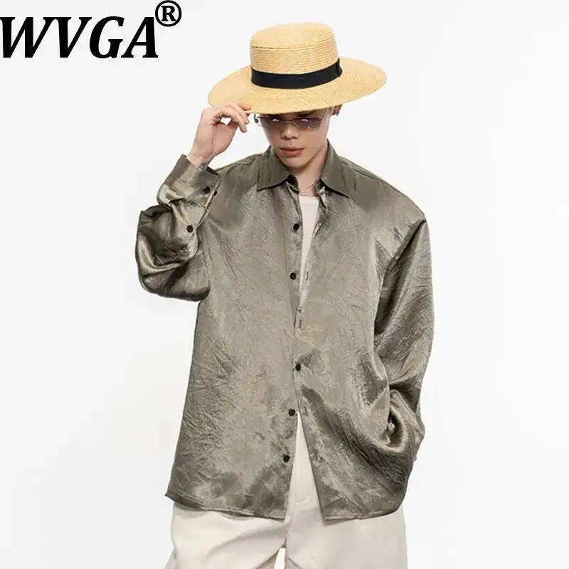 WVGA Spring New Man Satin Glossy Textured Turn-Down Collar Long Sleeve Shirt High-end Padded Shoulder Niche Chic Tops Ins W23301
WVGA Spring New Man Satin Glossy Textured Turn-Down Collar Long Sleeve Shirt High-end Padded Shoulder Niche Chic Tops Ins W23301