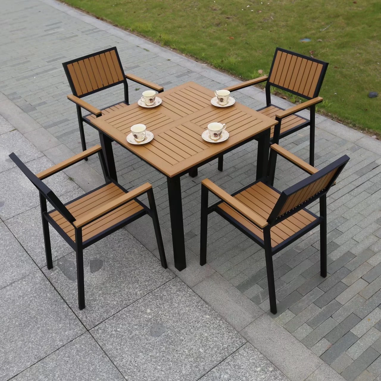 Hot Sell Patio Plastic Wood Garden Furniture 4 Seat Aluminum Outdoor Coffee Table and Chair
Hot Sell Patio Plastic Wood Garden Furniture 4 Seat Aluminum Outdoor Coffee Table and Chair