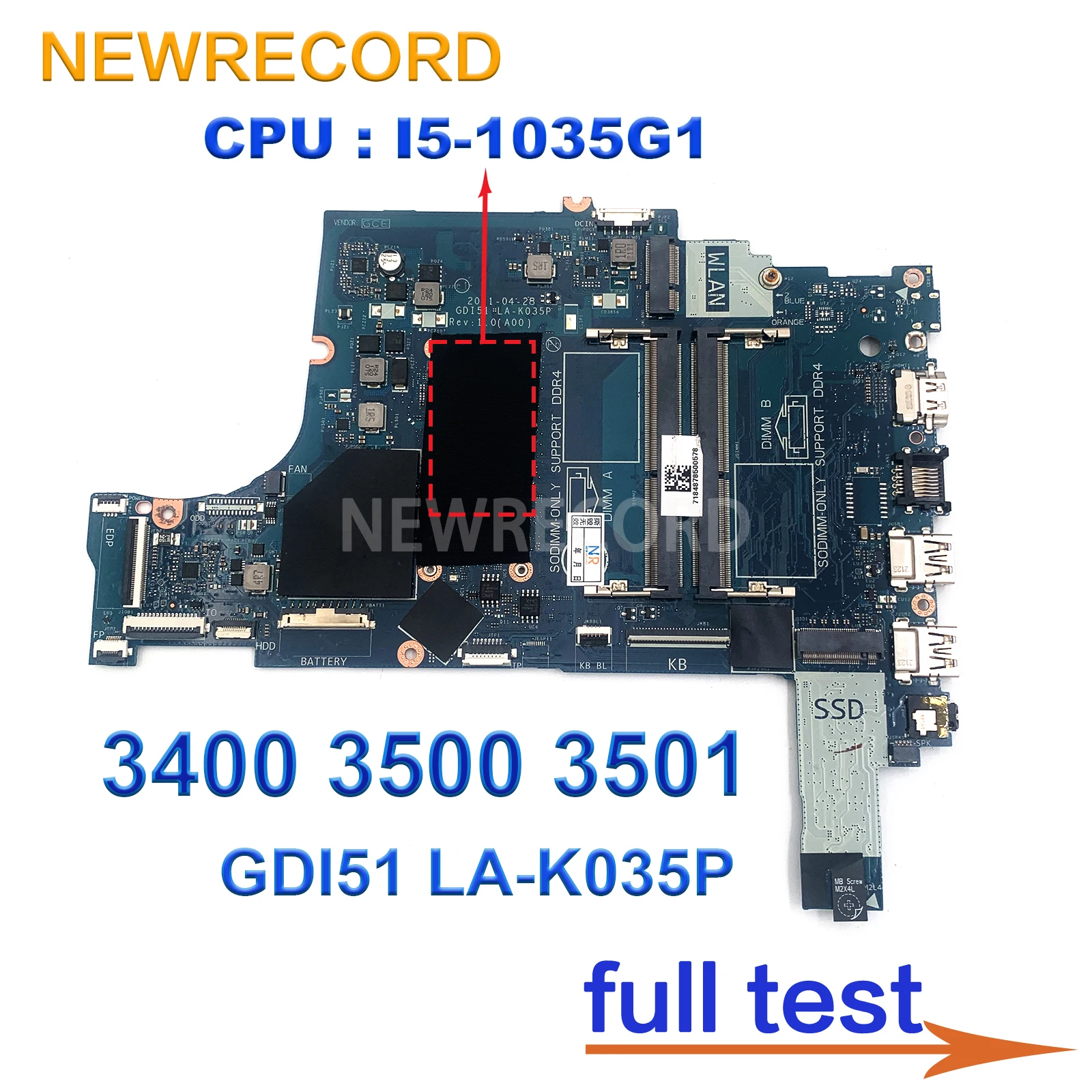 Материнская плата для ноутбука Dell Inspiron 3400 3500 3501 I5-1035G 1 CPU GDI51 LA-K035P 0DT41 системная плата полный тест
Материнская плата для ноутбука Dell Inspiron 3400 3500 3501 I5-1035G 1 CPU GDI51 LA-K035P 0DT41 системная плата полный тест