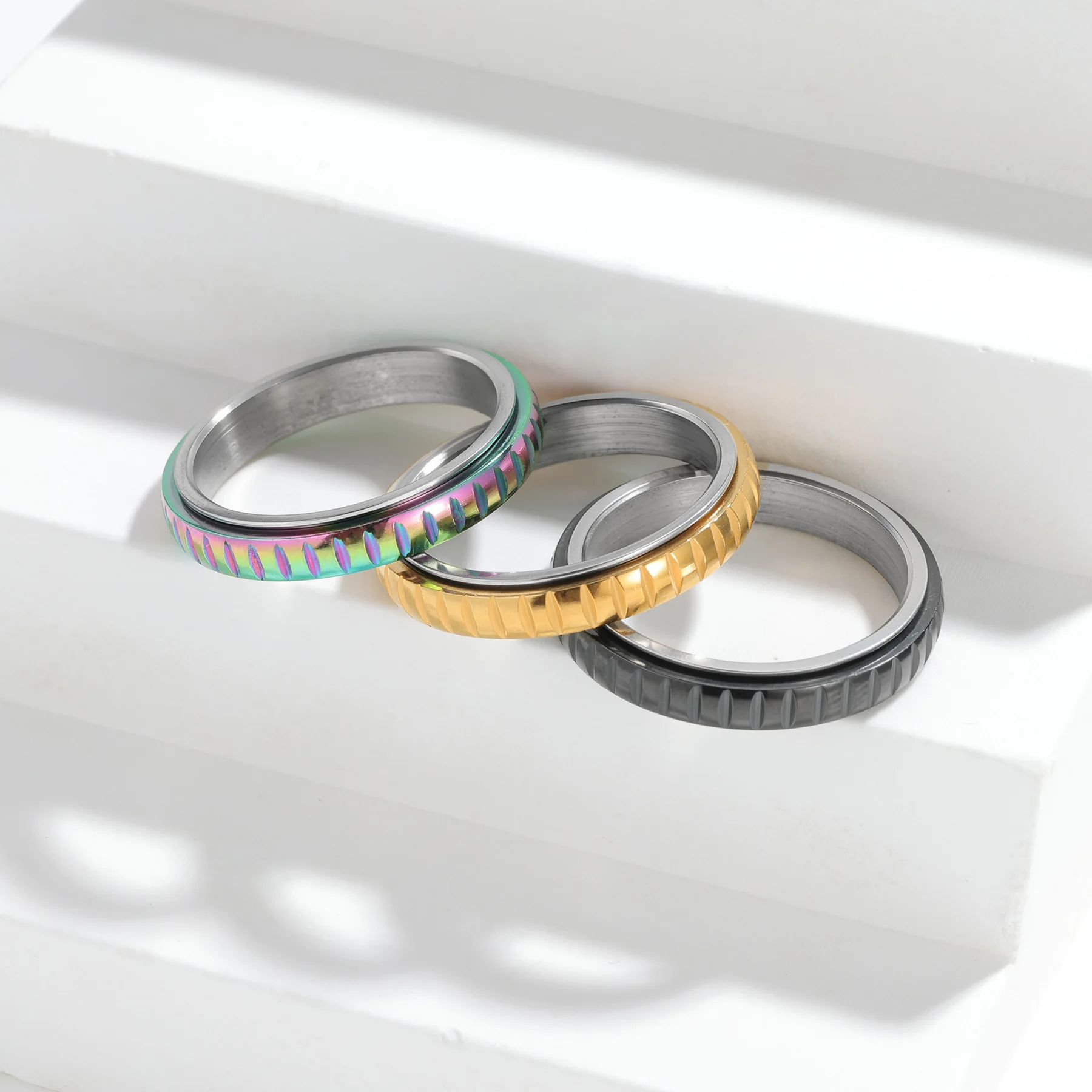 10pcs Fashion new 304 stainless steel 4MM women's pressure reducing rotating ring
10pcs Fashion new 304 stainless steel 4MM women's pressure reducing rotating ring