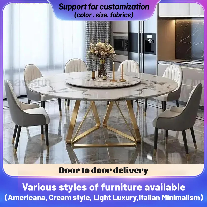 Light Luxury Marble Round Nordic Dining Table With Turntable Modern Minimalist Stainless Steel Frame Restaurant Kitchen Table
Light Luxury Marble Round Nordic Dining Table With Turntable Modern Minimalist Stainless Steel Frame Restaurant Kitchen Table
