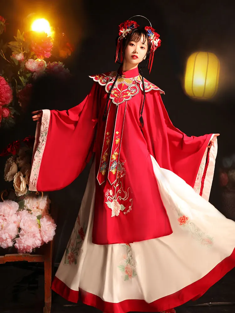 Embroidery Ming Dynasty Hanfu Stand Collar Long Skirt Ancient Costume Fairy Elegant Wedding Party Cosplay Dress for Women
Embroidery Ming Dynasty Hanfu Stand Collar Long Skirt Ancient Costume Fairy Elegant Wedding Party Cosplay Dress for Women