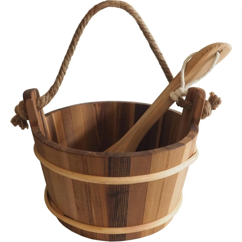 Wooden Sauna Bucket and Ladle Set 4 Liter Red Cedar Water Pail for Traditional Steam Bath
Wooden Sauna Bucket and Ladle Set 4 Liter Red Cedar Water Pail for Traditional Steam Bath