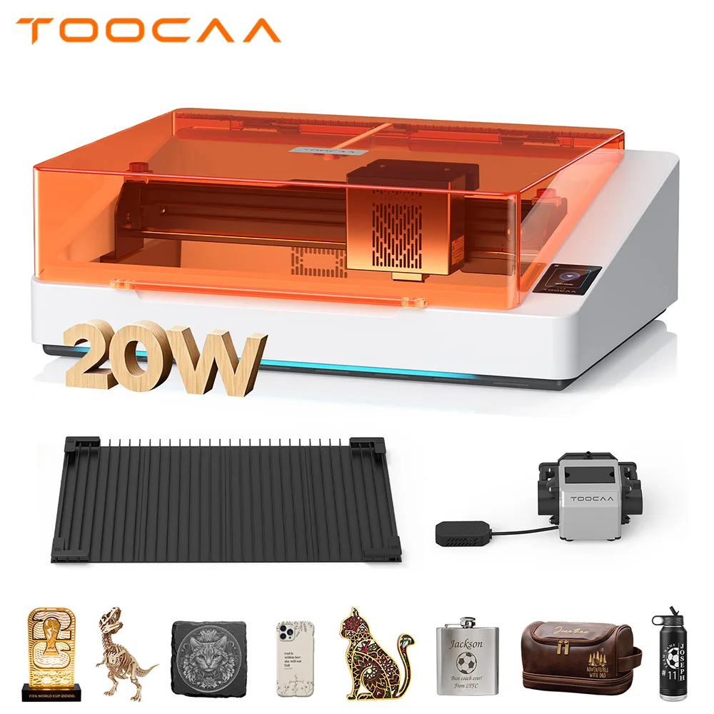TOOCAA NOVA 20W Beginner-Friendly Laser Engraver Cutter With Smart Air Assist & 5MP Camera, Fully Enclosed Auto Focus Dual Exhaust Pre-assembled Desktop Laser Engraving and Cutting Machine for Home DIY Wood Acrylic Stone Crafts
TOOCAA NOVA 20W Beginner-Friendly Laser Engraver Cutter With Smart Air Assist & 5MP Camera, Fully Enclosed Auto Focus Dual Exhaust Pre-assembled Desktop Laser Engraving and Cutting Machine for Home DIY Wood Acrylic Stone Crafts