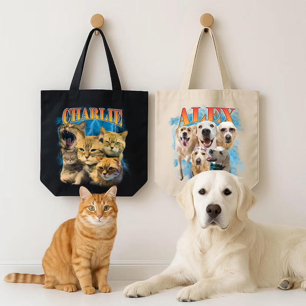 Canvas Tote Bag Custom Cat Dog Pet Memorial Photo Print Cotton Shopping Bag Personalized Pet Owner Tote Reusable Gift
Canvas Tote Bag Custom Cat Dog Pet Memorial Photo Print Cotton Shopping Bag Personalized Pet Owner Tote Reusable Gift