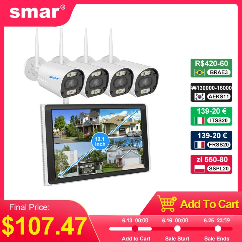 Комплект Wi-Fi Smar 5MP/3MP Ai Face Detect Полноцветное видение IP-камера Набор 8-канальный NVR 10.1 ЖК-дисплей Беспроводная система видеонаблюдения
Комплект Wi-Fi Smar 5MP/3MP Ai Face Detect Полноцветное видение IP-камера Набор 8-канальный NVR 10.1 ЖК-дисплей Беспроводная система видеонаблюдения