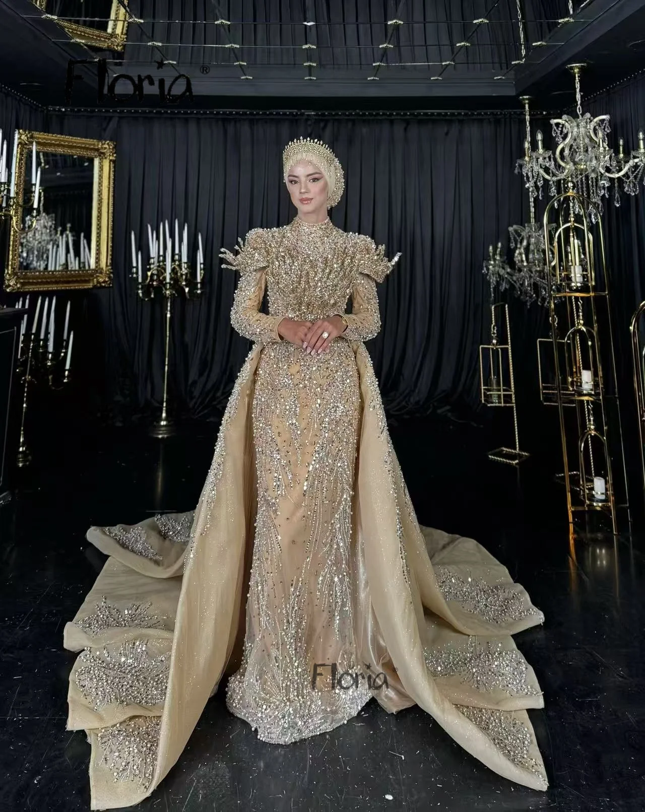 Мусульманские платья для выпускного вечера Floria Glod со съемной верхней юбкой и длинными рукавами, расшитые бисером кружевные свадебные платья, свадебное платье по индивидуальному заказу
Мусульманские платья для выпускного вечера Floria Glod со съемной верхней юбкой и длинными рукавами, расшитые бисером кружевные свадебные платья, свадебное платье по индивидуальному заказу