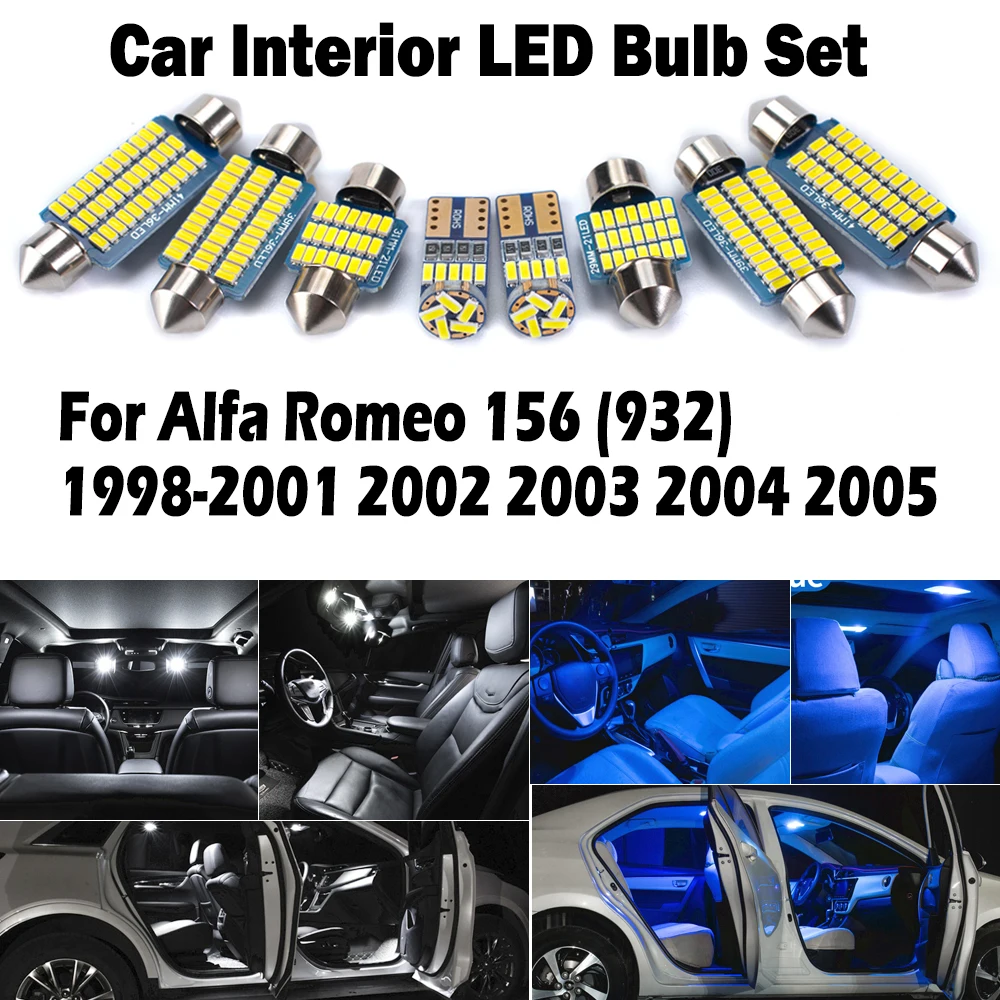 10 шт. Canbus для Alfa Romeo 156 (932) 1998-2001 2002 2003 2004 2005 светодиодный комплект внутреннего освещения с картой купола багажника, солнцезащитного козырька, автомобильные лампы
10 шт. Canbus для Alfa Romeo 156 (932) 1998-2001 2002 2003 2004 2005 светодиодный комплект внутреннего освещения с картой купола багажника, солнцезащитного козырька, автомобильные лампы