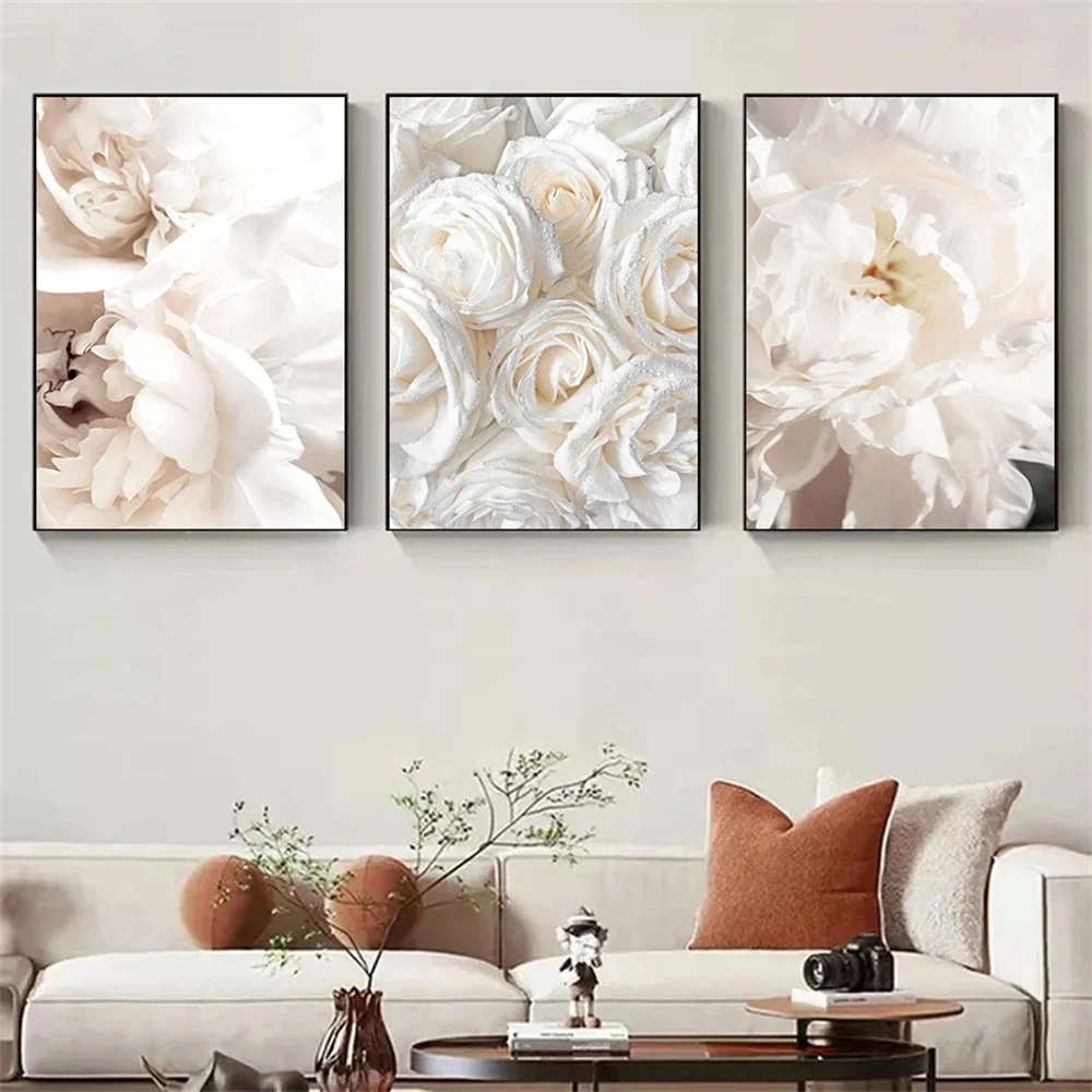 Beige Flower Wall Art White Peony Rose Canvas Painting Blooming Floral Print Pictures Nordic Wall Posters Living Room Home Decor
Beige Flower Wall Art White Peony Rose Canvas Painting Blooming Floral Print Pictures Nordic Wall Posters Living Room Home Decor