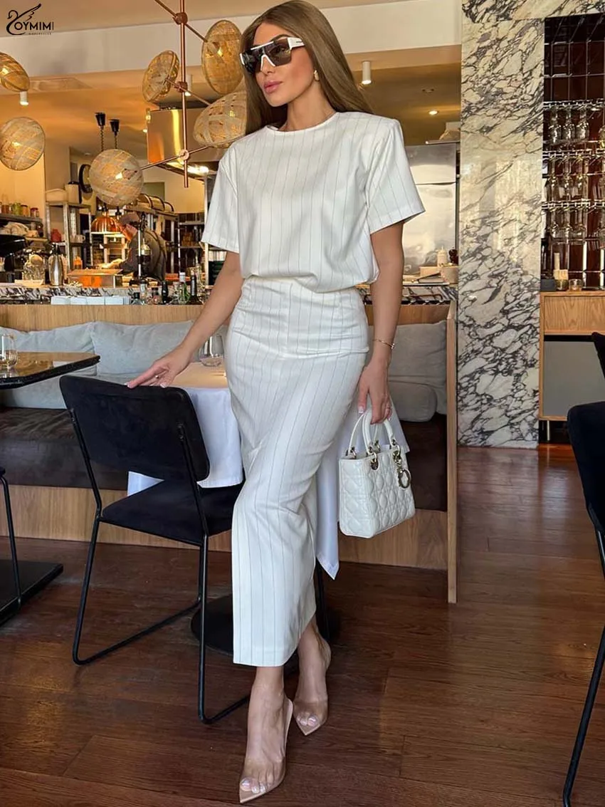 Oymimi Elegant White Print 2 Pieces Set For Woman Autumn O-Neck Short Sleeve Blouse And High Waist Slim Slit Mid-Calf Skirts Set
Oymimi Elegant White Print 2 Pieces Set For Woman Autumn O-Neck Short Sleeve Blouse And High Waist Slim Slit Mid-Calf Skirts Set
