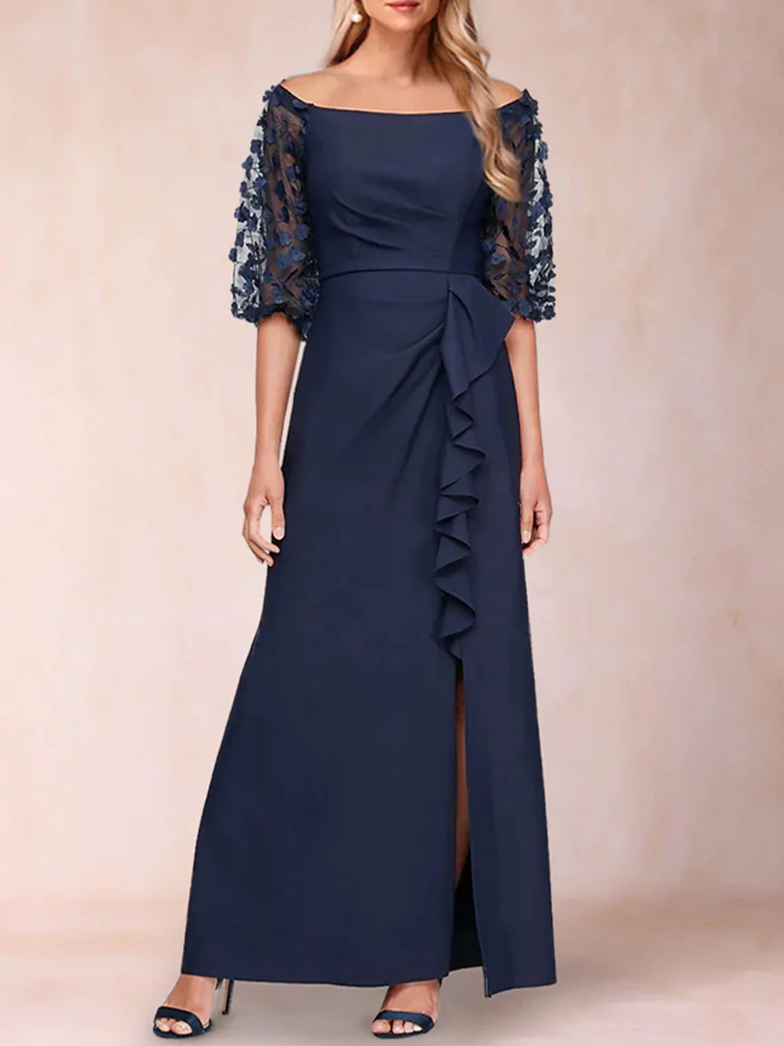 Fashions Elegant Evening Dress Scoop Neck Floor-Length Sheath Applique Ruffles Mother of the Bride Dresses 2025 Free Customized
Fashions Elegant Evening Dress Scoop Neck Floor-Length Sheath Applique Ruffles Mother of the Bride Dresses 2025 Free Customized