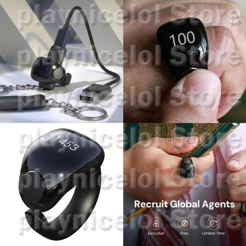 E8BA Intelligent Tasbih Rings With Digital Screen 5 Interchangeable Size Support Wireless Charging and Daily Prayer Reminders
E8BA Intelligent Tasbih Rings With Digital Screen 5 Interchangeable Size Support Wireless Charging and Daily Prayer Reminders
