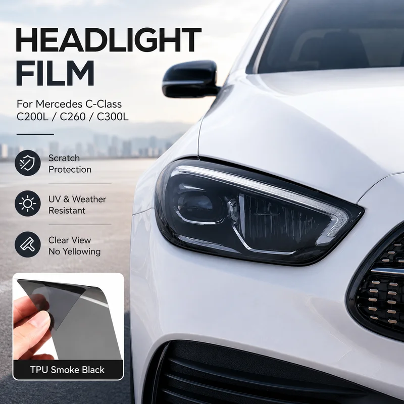 Headlight Film For Mercedes-Benz C-Class C200L C260 C300L TPU Smoke Black Tail Light Cover, Replacement Parts, Car Accessories
Headlight Film For Mercedes-Benz C-Class C200L C260 C300L TPU Smoke Black Tail Light Cover, Replacement Parts, Car Accessories