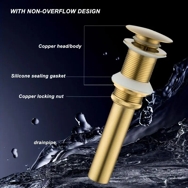 1PC No Electricity Required Drain Brushed Golden Stainless Steel Pop Up Sink Drain for Bathroom Kitchen Use
1PC No Electricity Required Drain Brushed Golden Stainless Steel Pop Up Sink Drain for Bathroom Kitchen Use