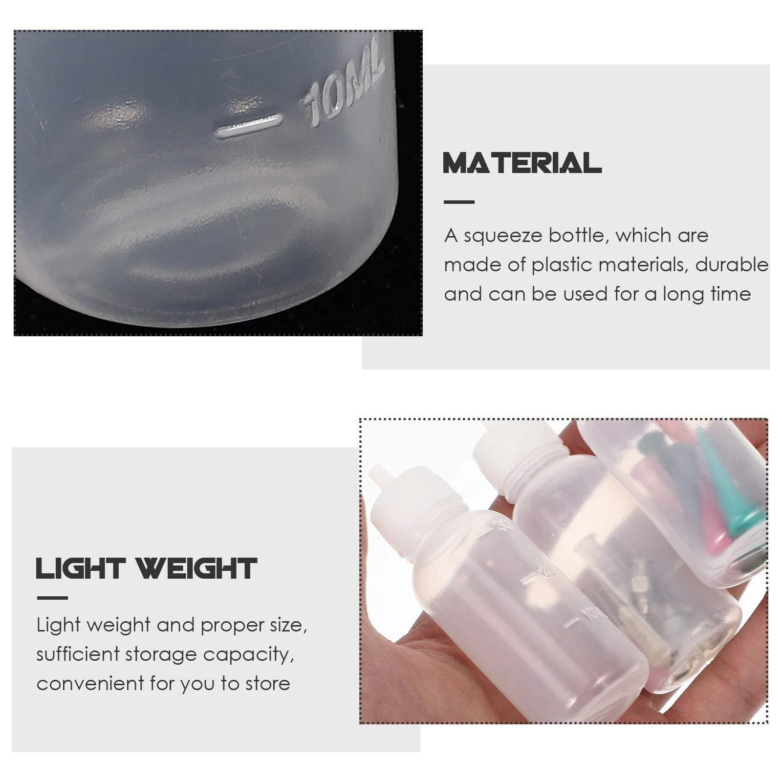 Paste Set Plastic Squeeze Bottles for Paint Glue Hair Dye Applicator Lightweight Translucent Containers with for Caulking
Paste Set Plastic Squeeze Bottles for Paint Glue Hair Dye Applicator Lightweight Translucent Containers with for Caulking