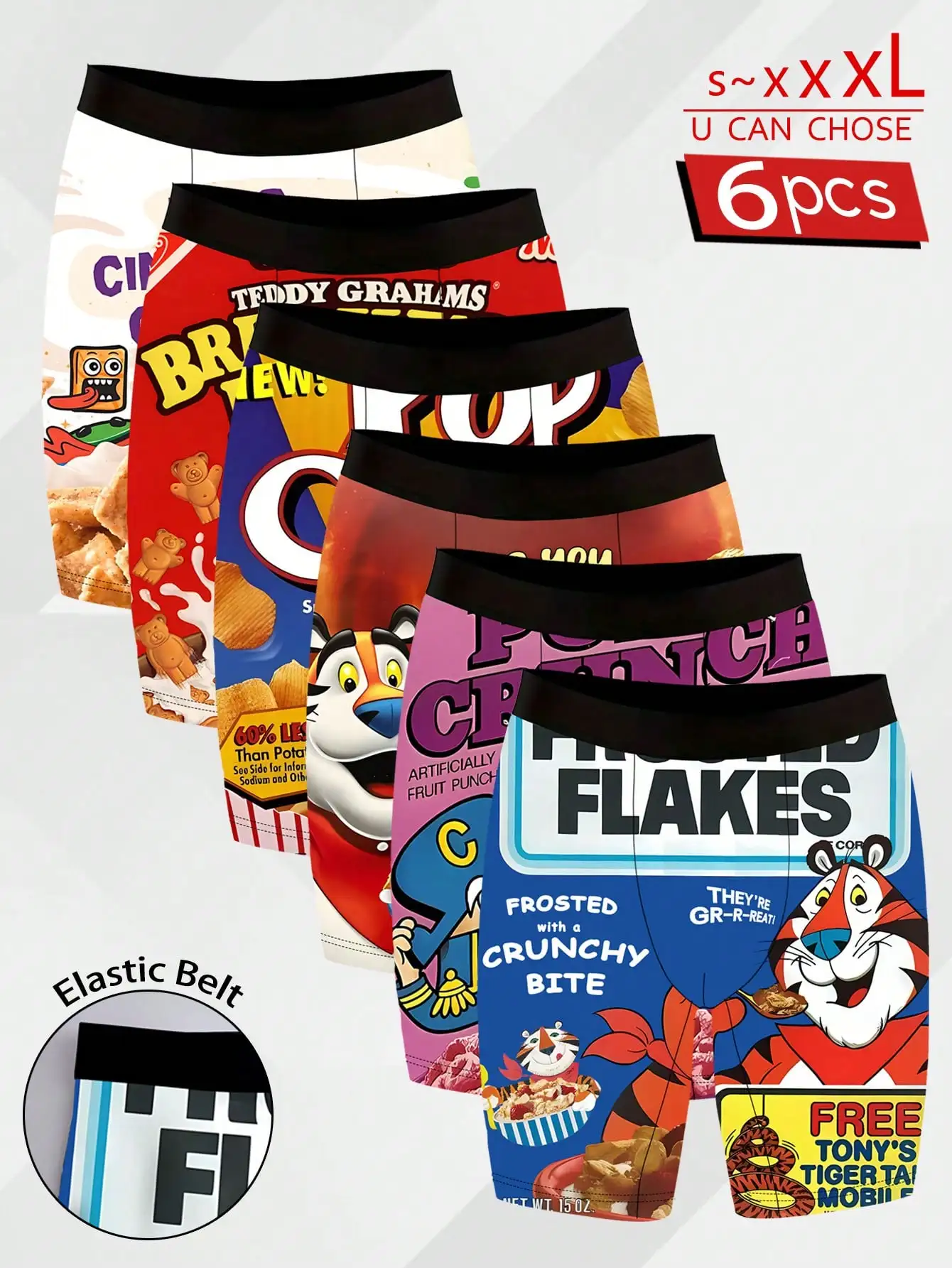 6 Pieces Of Men's Novel Elongated Boxer Shorts With Personalized Printed Patterns, Soft And Skin Friendly, Quick Drying And Breathable, Elastic Fabric, Positioned Digital Printing, Men's Boxing Shorts, Fashionable And Casual, Suitable For Sports, Ho
6 Pieces Of Men's Novel Elongated Boxer Shorts With Personalized Printed Patterns, Soft And Skin Friendly, Quick Drying And Breathable, Elastic Fabric, Positioned Digital Printing, Men's Boxing Shorts, Fashionable And Casual, Suitable For Sports, Ho