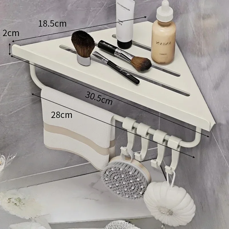 Bathroom Stainless Triangle Drain Shelf No Drilling Wall Mounted Cosmetic and Toiletries Carbon Steel Shelf with Hooks Holder
Bathroom Stainless Triangle Drain Shelf No Drilling Wall Mounted Cosmetic and Toiletries Carbon Steel Shelf with Hooks Holder