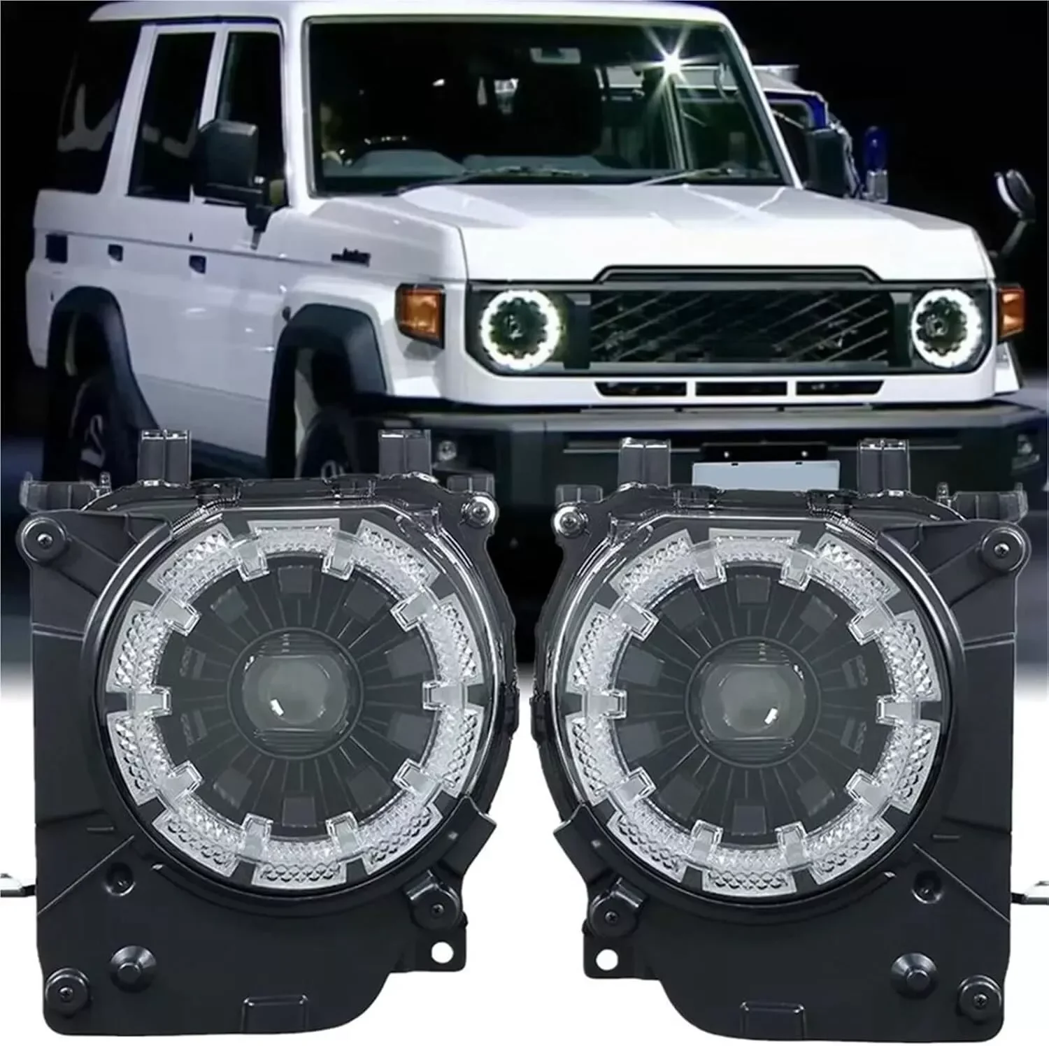 2PCS LED Head Lights Fits For Toyota Land Cruiser 70 Series LC70 LC76 LC79 Left and Right Side
2PCS LED Head Lights Fits For Toyota Land Cruiser 70 Series LC70 LC76 LC79 Left and Right Side
