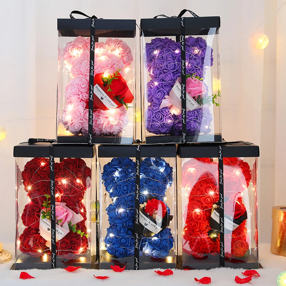 Artificial Flower 25cm Teddy Rose Bear With Box Light Valentine's Day Gift Mom Girlfriend Anniversary Wedding Birthday Decoratio
Artificial Flower 25cm Teddy Rose Bear With Box Light Valentine's Day Gift Mom Girlfriend Anniversary Wedding Birthday Decoratio