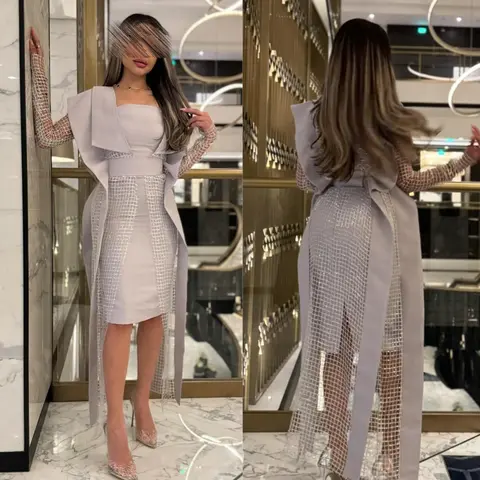 Customizeds Valentine's Day A-line Square Neck Bespoke Occasion Dresses Knee-Length