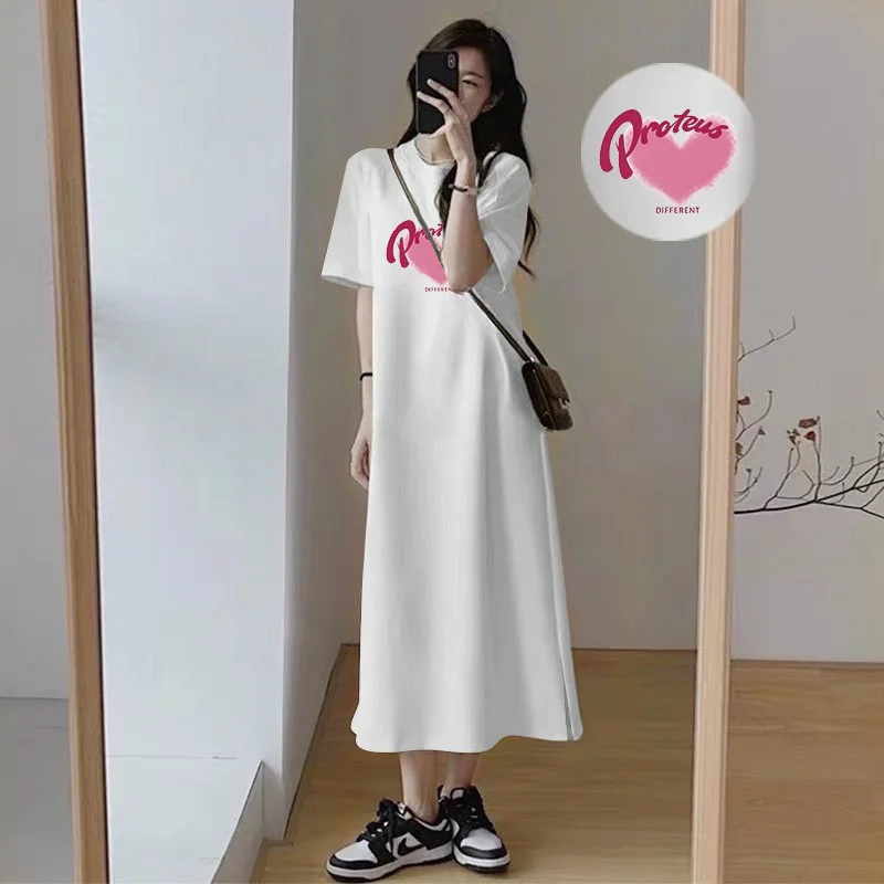 Summer Women Oversized T-Shirt Dress Pink Heart Letter Print Loose Long Maxi Dress Casual Side Split Lazy Home Dress
Summer Women Oversized T-Shirt Dress Pink Heart Letter Print Loose Long Maxi Dress Casual Side Split Lazy Home Dress