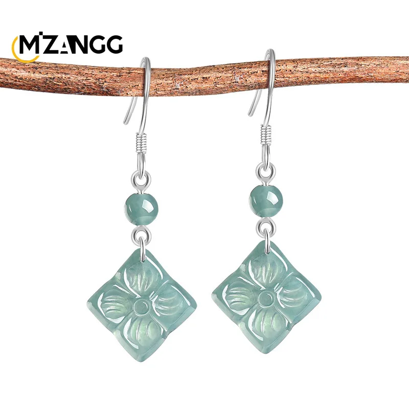 Natural Grade A Jadeite Blue Water Four-Leaf Clover Earrings High-End Fashionable Ice-Type Jade Earrings Women Perfect Gift
Natural Grade A Jadeite Blue Water Four-Leaf Clover Earrings High-End Fashionable Ice-Type Jade Earrings Women Perfect Gift