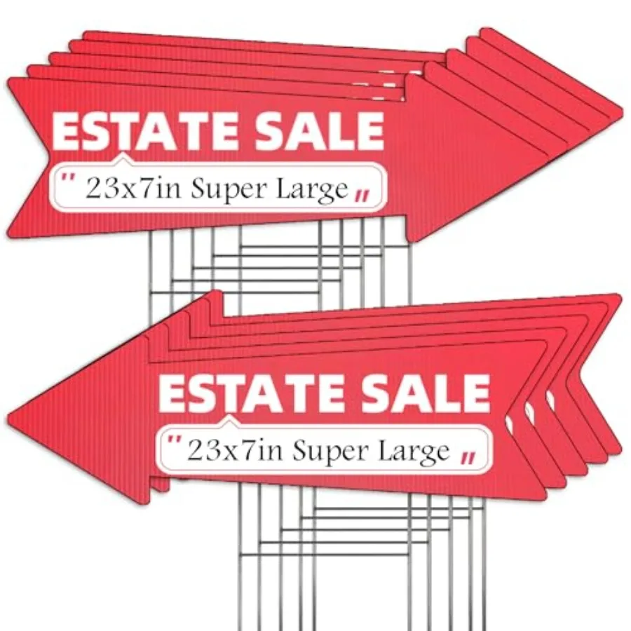 10 Pack Large Size Arrow Signs With Stakes - 23 x 7.2 in Double Sided For Real Sign Direction Arrow Sign Weather Proof
10 Pack Large Size Arrow Signs With Stakes - 23 x 7.2 in Double Sided For Real Sign Direction Arrow Sign Weather Proof