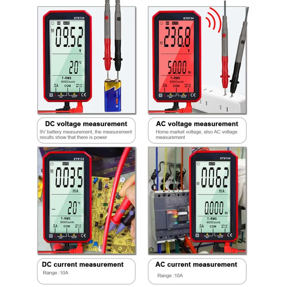 1 Set Multipurpose Backlight Design True RMS Multimeter Voltage Tester Capacitance Resistance Meter for Household
1 Set Multipurpose Backlight Design True RMS Multimeter Voltage Tester Capacitance Resistance Meter for Household