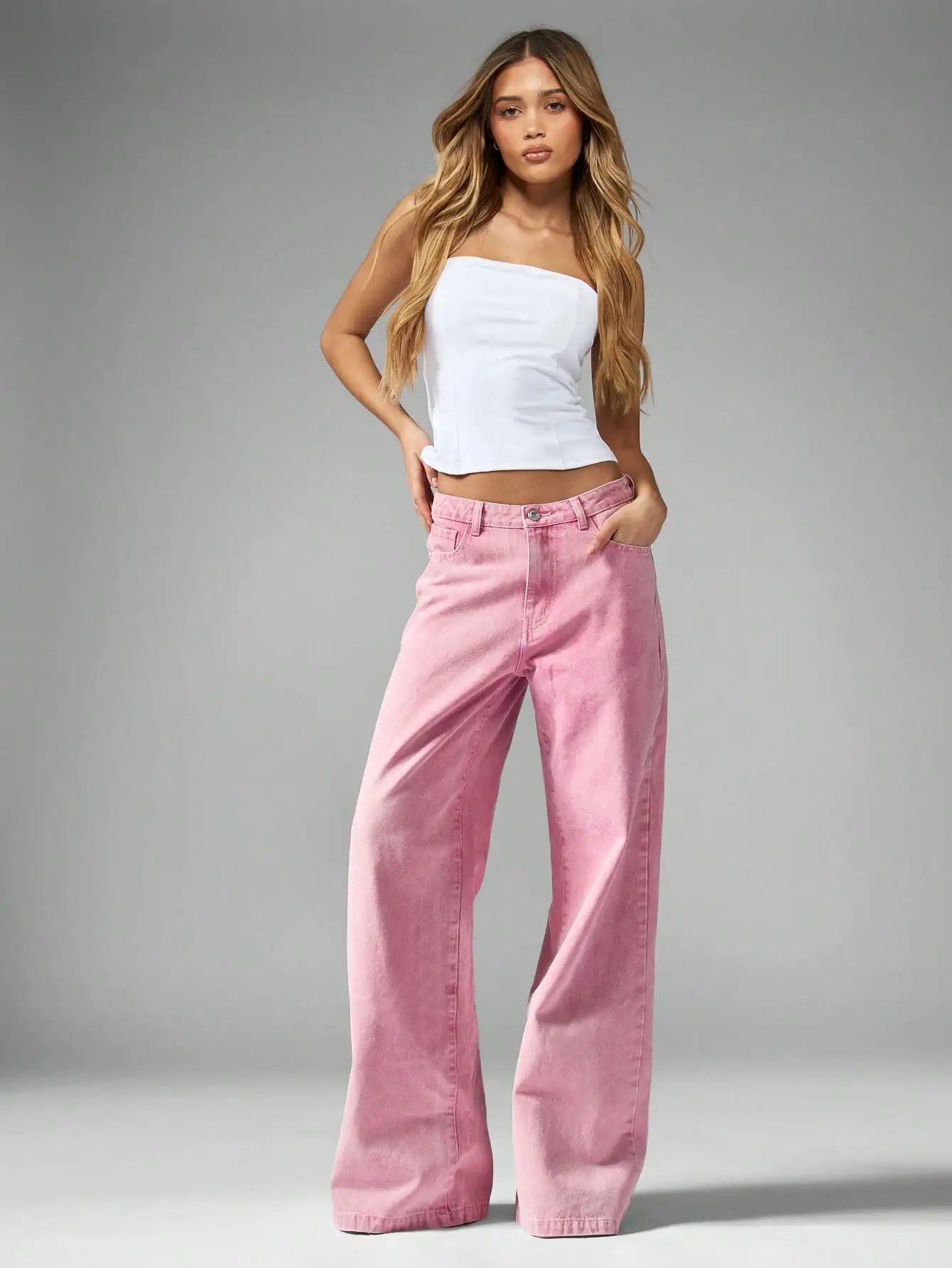 Пастельно-розовые широкие джинсовые брюки с высокой талией для женщин, свободные повседневные брюки, модные брюки весна-лето
Пастельно-розовые широкие джинсовые брюки с высокой талией для женщин, свободные повседневные брюки, модные брюки весна-лето