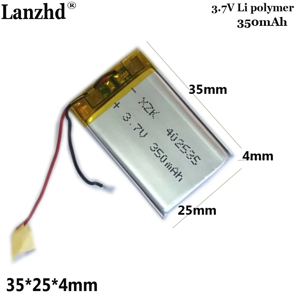 3.7V Polymer lithium battery For beauty device battery atomizer Bluetooth beauty device children's locator 402535 350mAh
3.7V Polymer lithium battery For beauty device battery atomizer Bluetooth beauty device children's locator 402535 350mAh