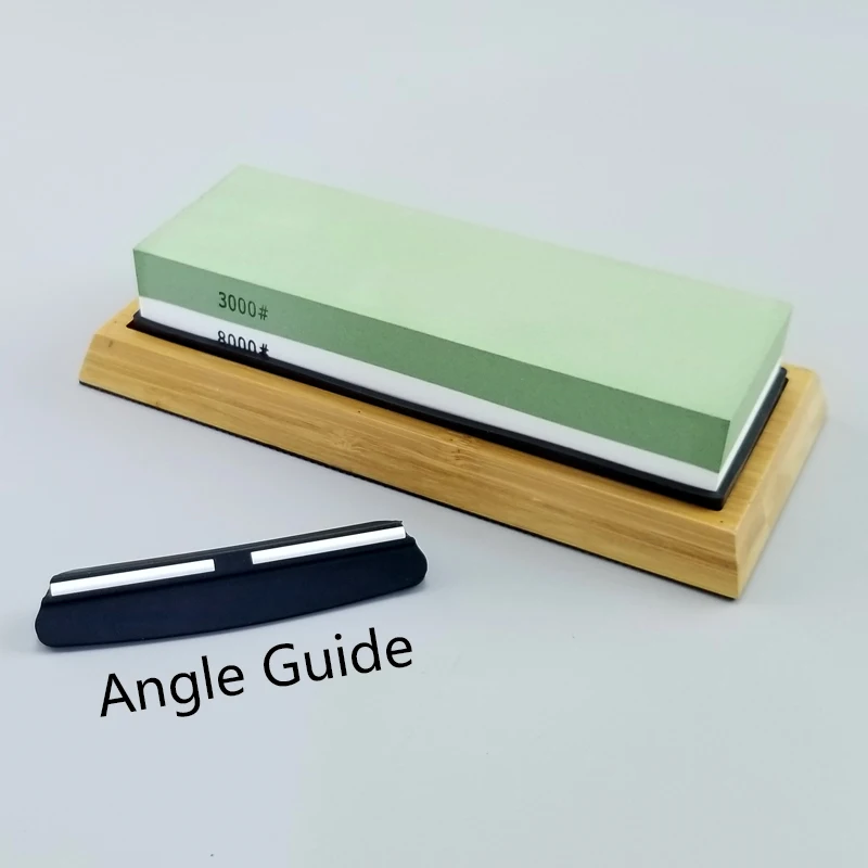 Sharpening stone 3000&8000 grit size - double-sided oil stone set with anti-slip bamboo base and angle guide
Sharpening stone 3000&8000 grit size - double-sided oil stone set with anti-slip bamboo base and angle guide