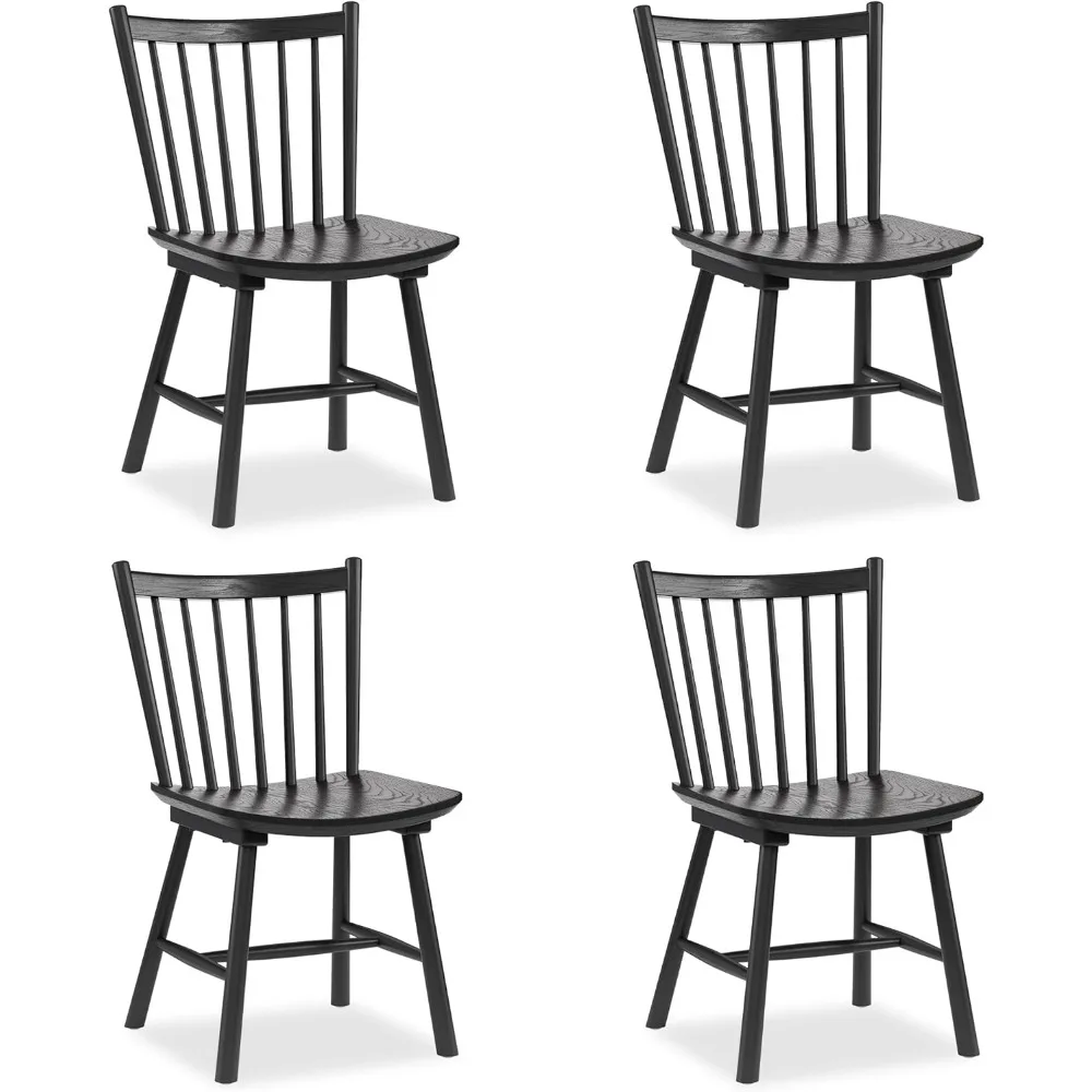 Dining Chairs Set of 4, Solid Wood Spindle Kitchen Chair with Woodgrain Finish, Sturdy Ergonomic Farmhouse Windsor Chairs
Dining Chairs Set of 4, Solid Wood Spindle Kitchen Chair with Woodgrain Finish, Sturdy Ergonomic Farmhouse Windsor Chairs