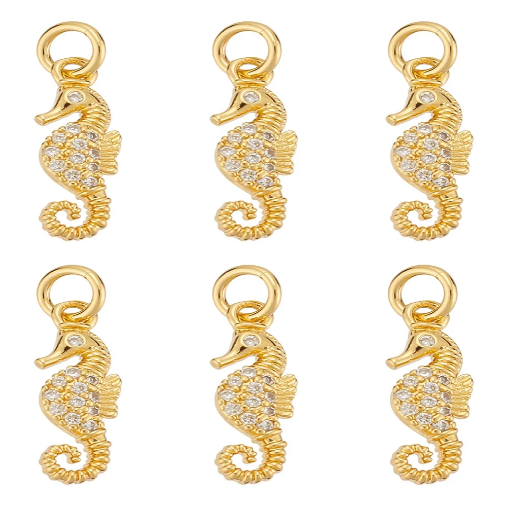 1set 6pcs Brass Micro Pave Cubic Zirconia Pendants with Jump Ring Sea Horse 16x5.5x2.5mm Hole: 3.2mm
1set 6pcs Brass Micro Pave Cubic Zirconia Pendants with Jump Ring Sea Horse 16x5.5x2.5mm Hole: 3.2mm