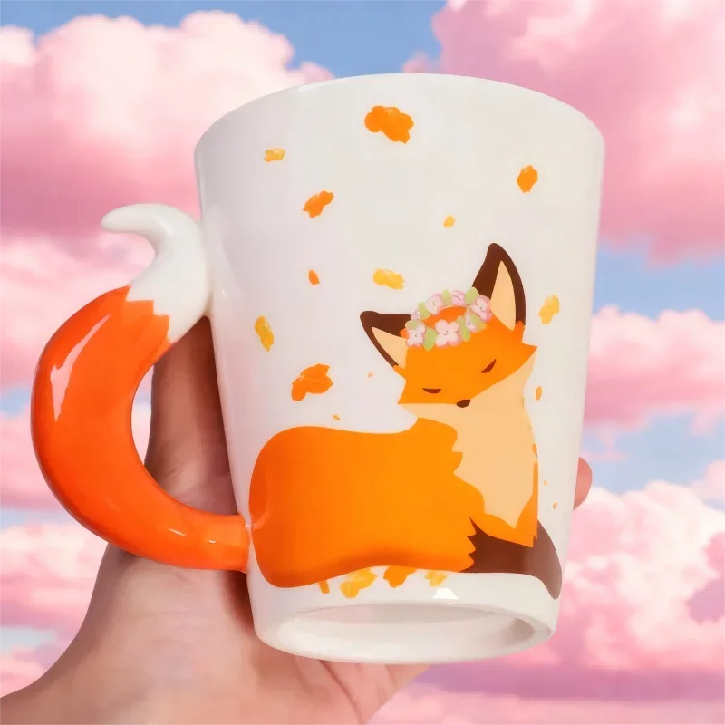 360ML Ceramic Fox Mug Creative Fox Tail Handle Water Cup Cartoon Animal Coffee Breakfast Milk Mug Home Office Water Cup Gift
360ML Ceramic Fox Mug Creative Fox Tail Handle Water Cup Cartoon Animal Coffee Breakfast Milk Mug Home Office Water Cup Gift