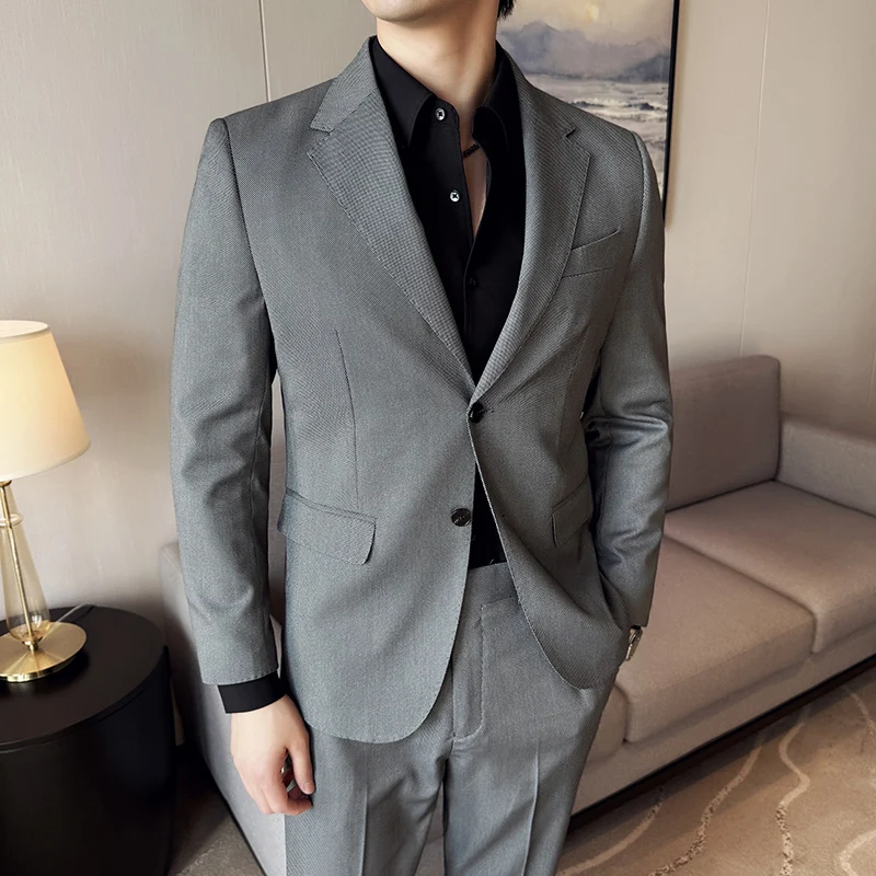 Men's bird's eye pattern high-end craftsmanship summer thin suit set, two-piece wedding banquet business casual suit
Men's bird's eye pattern high-end craftsmanship summer thin suit set, two-piece wedding banquet business casual suit