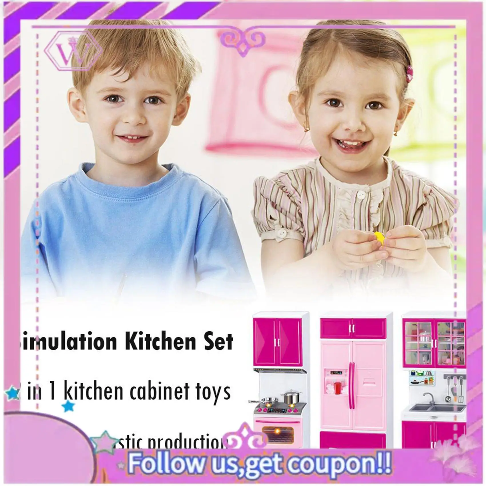 Upgraded Simulation Kitchen Cabinets Set Children Pretend Play Cooking Tools Mini Tableware Sets Toys Girls Dollhouse Playset
Upgraded Simulation Kitchen Cabinets Set Children Pretend Play Cooking Tools Mini Tableware Sets Toys Girls Dollhouse Playset