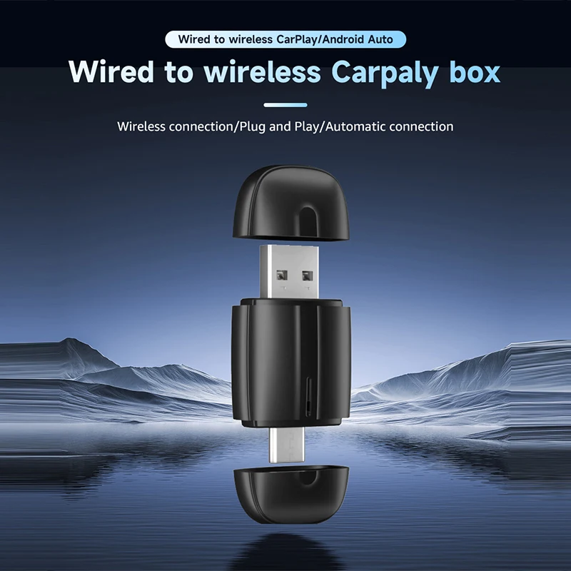 2 in1 Wireless Carplay Adapter for Android iPhone Auto Wired to Wireless AI Box USB Connection For Volvo Benz Mg Kia Chery VW
2 in1 Wireless Carplay Adapter for Android iPhone Auto Wired to Wireless AI Box USB Connection For Volvo Benz Mg Kia Chery VW