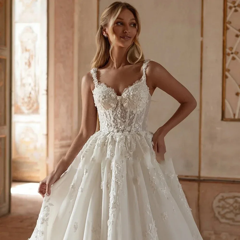 Customized Sexy Wedding Dress Shoulder straps Sleevesless Women Lace Sexy Bridal Gown Backless Appliques Vestido de Noiva
Customized Sexy Wedding Dress Shoulder straps Sleevesless Women Lace Sexy Bridal Gown Backless Appliques Vestido de Noiva