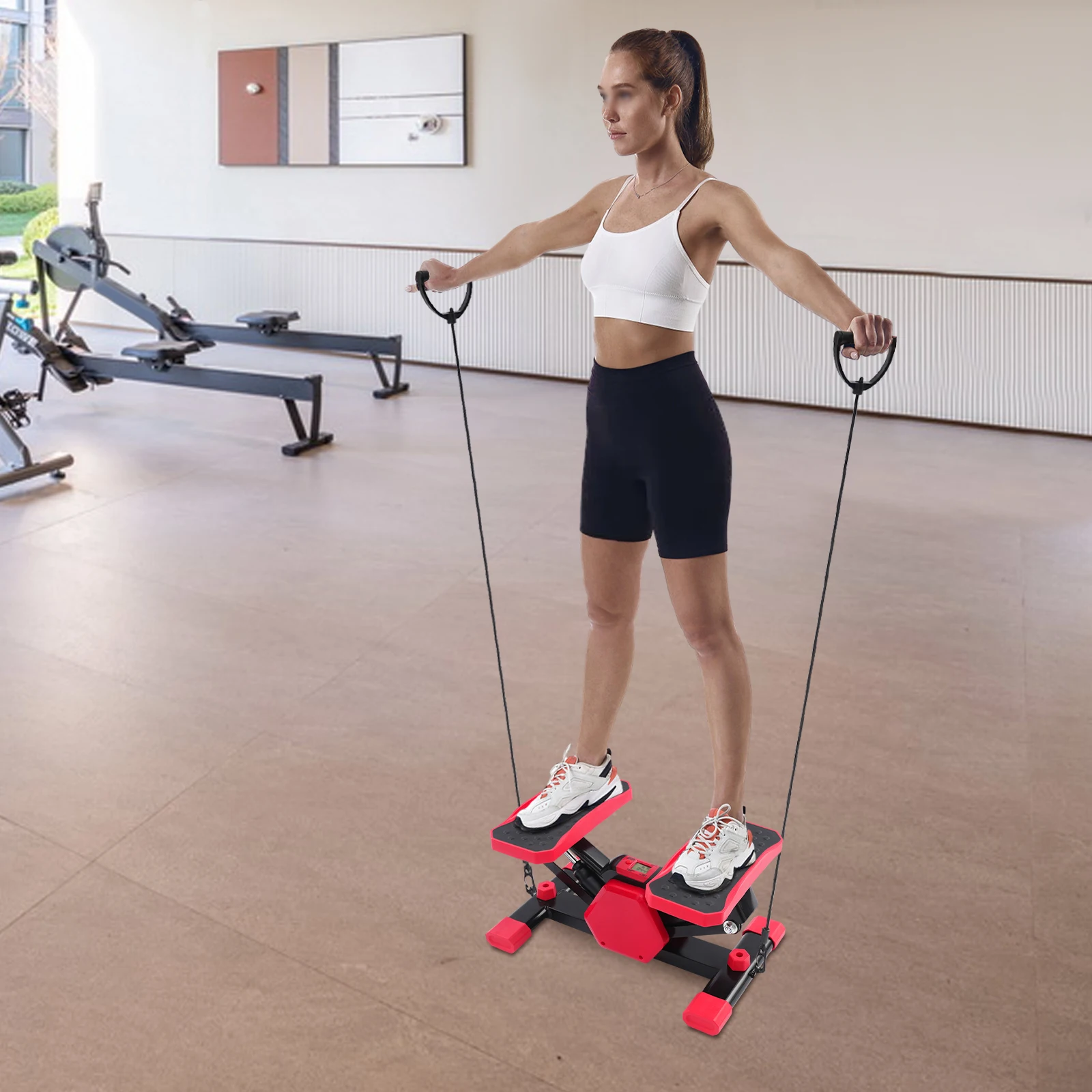 Portable Pedal Exerciser with Pull Ropes, Mini Stair Stepper, Exercise Stepper, for Full Body Workout Exercise Equipment, Red
Portable Pedal Exerciser with Pull Ropes, Mini Stair Stepper, Exercise Stepper, for Full Body Workout Exercise Equipment, Red