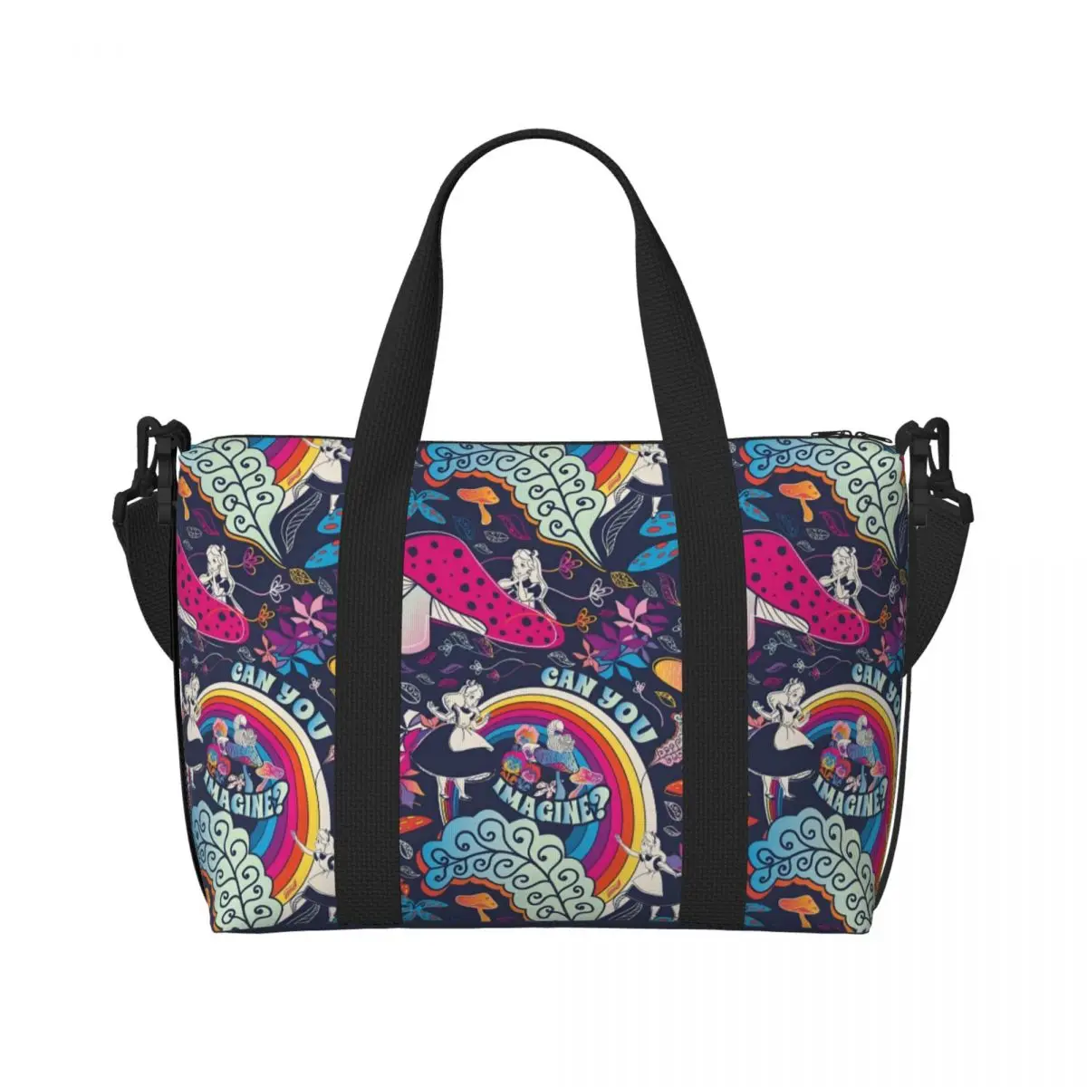 Изготовленная на заказ большая сумка «Алиса в стране чудес», женская большая вместительная сумка с героями мультфильмов, тренажерный зал, пляжная дорожная сумка на плечо 
Изготовленная на заказ большая сумка «Алиса в стране чудес», женская большая вместительная сумка с героями мультфильмов, тренажерный зал, пляжная дорожная сумка на плечо