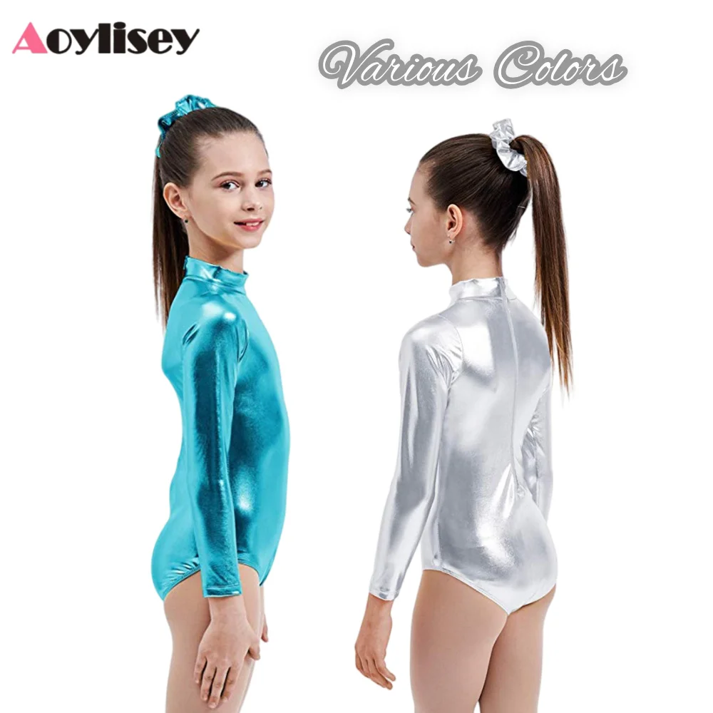 Shiny Long Sleeve Turtleneck Leotard Stretch Gymnastics Bodysuit for Kids Ballet Dance Wear Rompers Stage Performance Costumes
Shiny Long Sleeve Turtleneck Leotard Stretch Gymnastics Bodysuit for Kids Ballet Dance Wear Rompers Stage Performance Costumes